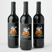 Miniature Schnauzer Ew Halloween Pumpkin Washing Weinetikett (Flaschen)