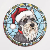 Miniature Schnauzer Festglasweihnacht Etiketten (Design 1)