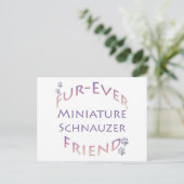 Miniature Schnauzer Furever Postkarte (Stehend Vorderseite)