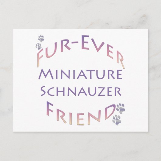Miniature Schnauzer Furever Postkarte (Vorderseite)