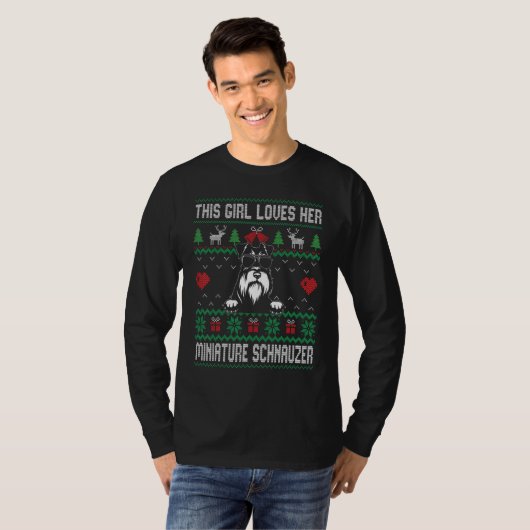 Miniature Schnauzer Girl Cool Ugly Christmas for D T-Shirt (Vorne ganz)