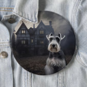 Miniature Schnauzer Halloween Beängstigend Button (Beispiel)