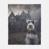 Miniature Schnauzer Halloween Beängstigend Fleecedecke (Vorderseite)