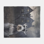 Miniature Schnauzer Halloween Beängstigend Fleecedecke (Vorderseite (Horizontal))