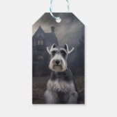 Miniature Schnauzer Halloween Beängstigend Geschenkanhänger (Rückseite)