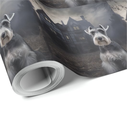 Miniature Schnauzer Halloween Beängstigend Geschenkpapier (Rolleneckpunkt)