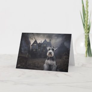 Miniature Schnauzer Halloween Beängstigend Karte