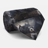 Miniature Schnauzer Halloween Beängstigend Krawatte (Gerollt)