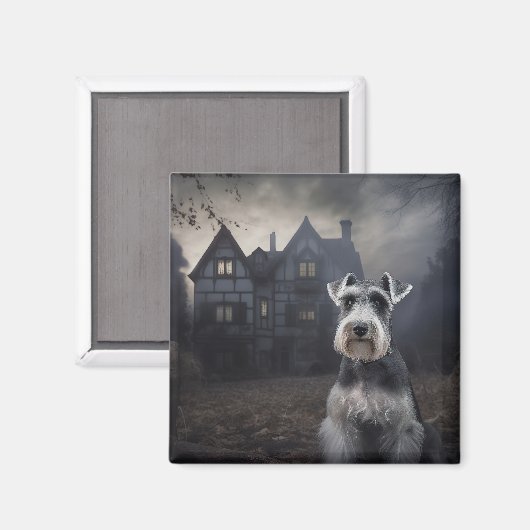 Miniature Schnauzer Halloween Beängstigend Magnet (Vorderseite/Rückseite)