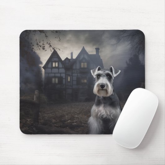 Miniature Schnauzer Halloween Beängstigend Mousepad (Mit Mouse)