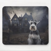 Miniature Schnauzer Halloween Beängstigend Mousepad (Vorne)