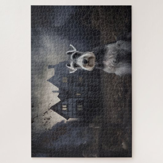 Miniature Schnauzer Halloween Beängstigend Puzzle (Vertikal)