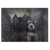 Miniature Schnauzer Halloween Beängstigend Schneidebrett (Vorderseite)