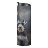 Miniature Schnauzer Halloween Beängstigend Thermosbecher (Nach rechts gedreht)
