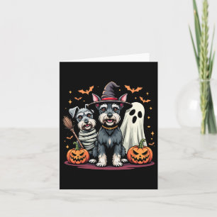 Miniature Schnauzer Halloween-Kostüm Mumie Hexe  Karte