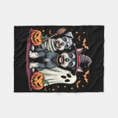 Miniature Schnauzer Halloween Kostümmuske Hexe Fleecedecke (Vorderseite (Horizontal))