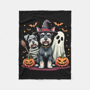 Miniature Schnauzer Halloween Kostümmuske Hexe Fleecedecke