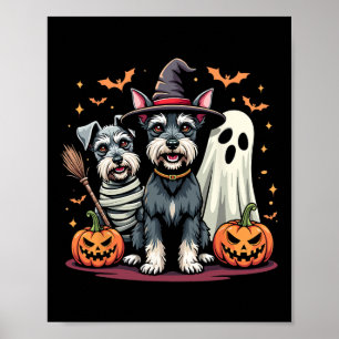 Miniature Schnauzer Halloween Kostümmuske Hexe Poster
