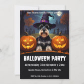 Miniature Schnauzer Halloween-Party Einladung (Vorderseite)