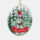 Miniature Schnauzer Happy Howlidays Hund Keramik Ornament (Rechts)