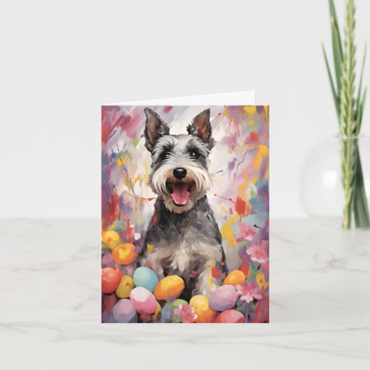 Miniature Schnauzer Happy Oaster Karte (Vorderseite)