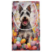 Miniature Schnauzer Happy Oaster Kleine Geschenktüte (Rückseite)