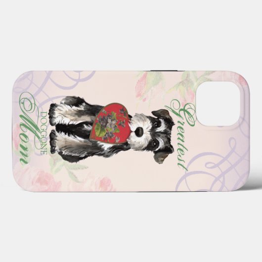 Miniature Schnauzer Heart Mama Case-Mate iPhone Hülle (Rückseite (Horizontal))