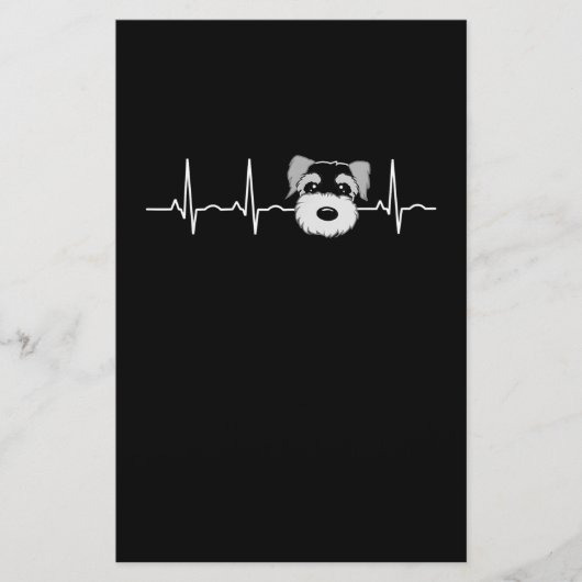 Miniature Schnauzer Heartbeat Mini Schnauzer Face Briefpapier (Vorderseite)