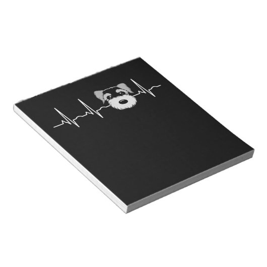 Miniature Schnauzer Heartbeat Mini Schnauzer Face Notizblock (angewinkelt)