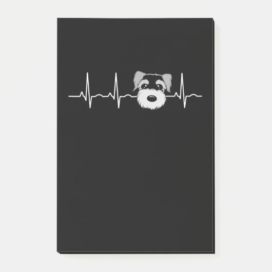 Miniature Schnauzer Heartbeat Mini Schnauzer Face Post-it Klebezettel (Vorderseite)