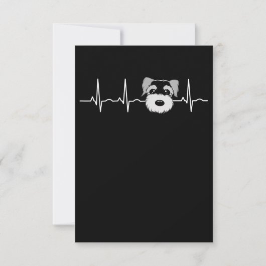 Miniature Schnauzer Heartbeat Mini Schnauzer Face RSVP Karte (Vorderseite)