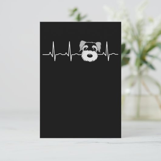 Miniature Schnauzer Heartbeat Mini Schnauzer Face RSVP Karte (Stehend Vorderseite)
