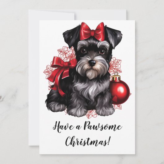 Miniature Schnauzer Holiday Grußkarte Feiertagskarte (Vorderseite)