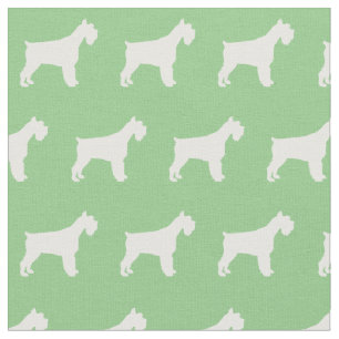 Miniature Schnauzer Hund Silhouette Pet Sage Green Stoff