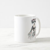 Miniature Schnauzer Hunde AquarelIllustration Kaffeetasse (VorderseiteRechts)