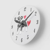 Miniature Schnauzer Hunde Rasse Wall Clock Runde Wanduhr (Winkel)