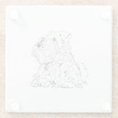 Miniature Schnauzer-Hundeillustration Glasuntersetzer (Rückseite)