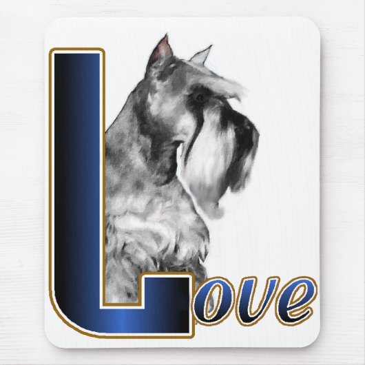 Miniature Schnauzer-LIEBE Mousepad (Vorne)