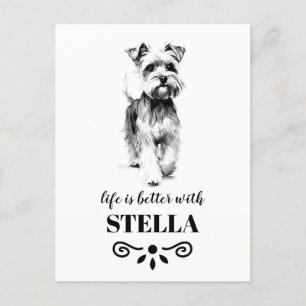 Miniature Schnauzer Life ist besser Kundenname Postkarte