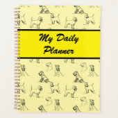 Miniature Schnauzer Line Art Muster 001 Gelb Planer (Vorderseite)