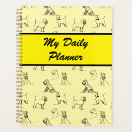 Miniature Schnauzer Line Art Muster 001 Gelb Planer