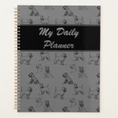 Miniature Schnauzer Line Art Muster 001 Grau Planer (Vorderseite)