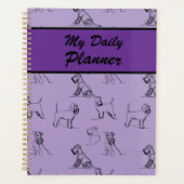 Miniature Schnauzer Line Art Muster 001 Lavender Planer (Vorderseite)