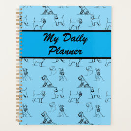 Miniature Schnauzer Line Art Muster 001 LightBlue Planer