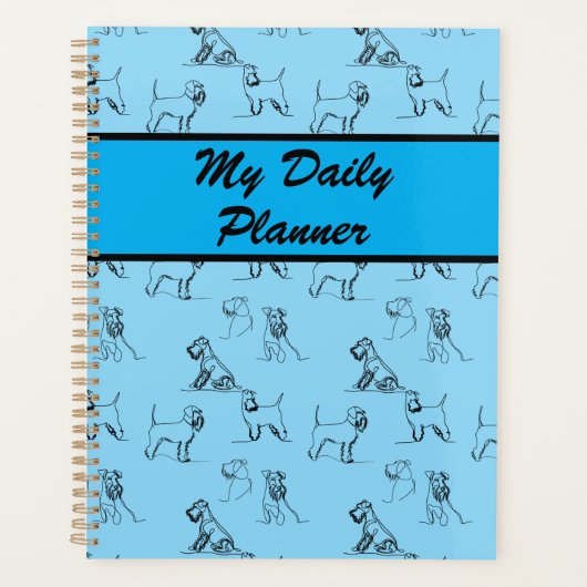 Miniature Schnauzer Line Art Muster 001 LightBlue Planer (Vorderseite)