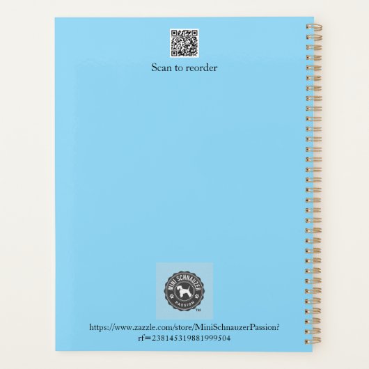 Miniature Schnauzer Line Art Muster 001 LightBlue Planer (Rückseite)