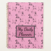 Miniature Schnauzer Line Art Muster 001 Rosa Planer (Vorderseite)