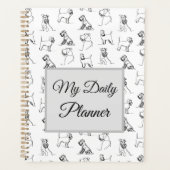 Miniature Schnauzer Line Art Muster 001 Weiß Planer (Vorderseite)