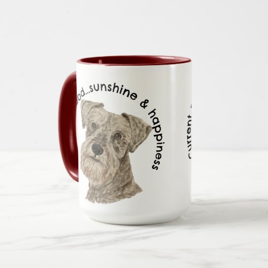 Miniature Schnauzer lustiges Zitat Watercolor Tasse (Vorderseite Links)