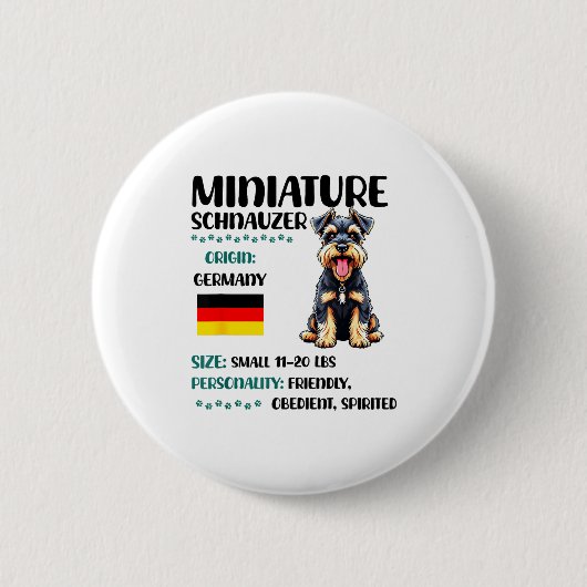 Miniature Schnauzer Origin Funny Mini Schnauzer Lo Button (Vorderseite)